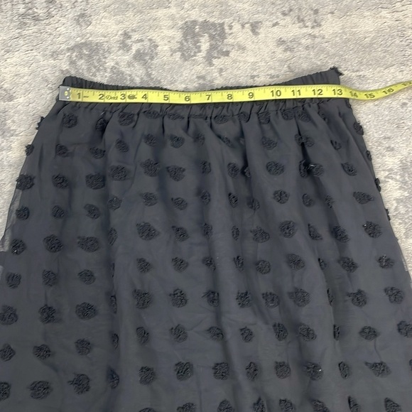 New Lyaner Tulle Polka Dot High Low 2 Piece Set Skirt Crop Top Black Sz M - Picture 10 of 11